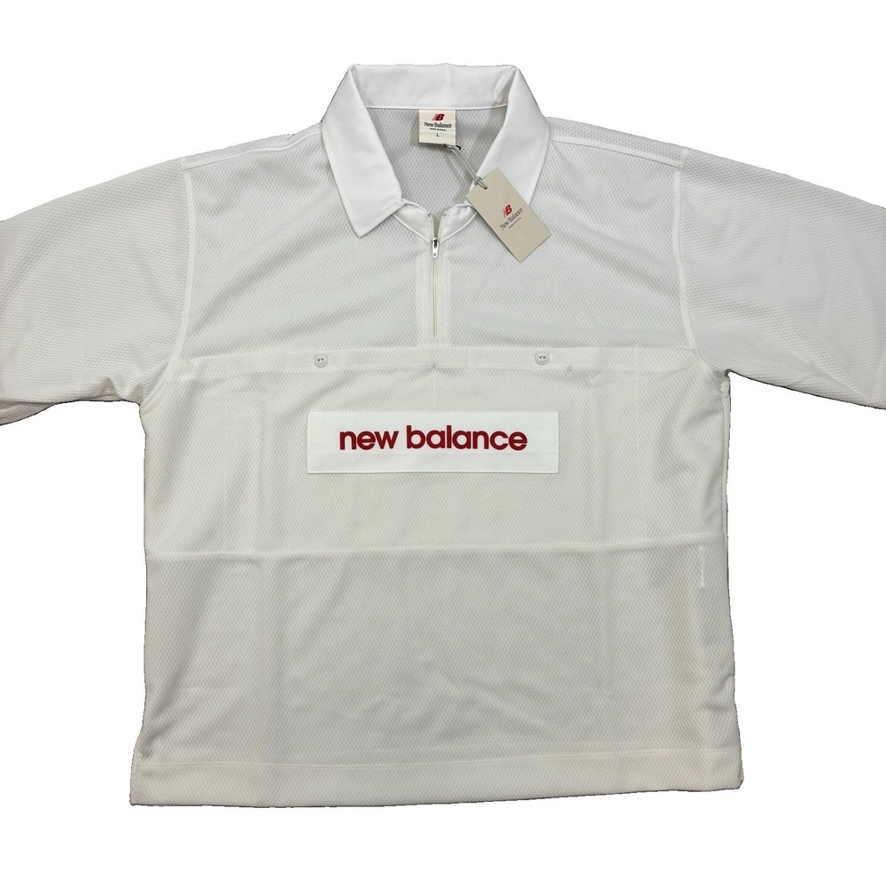New Balance Made in USA - Mesh Polo - Sea Salt Cream - Men's Sz Large - MT51540